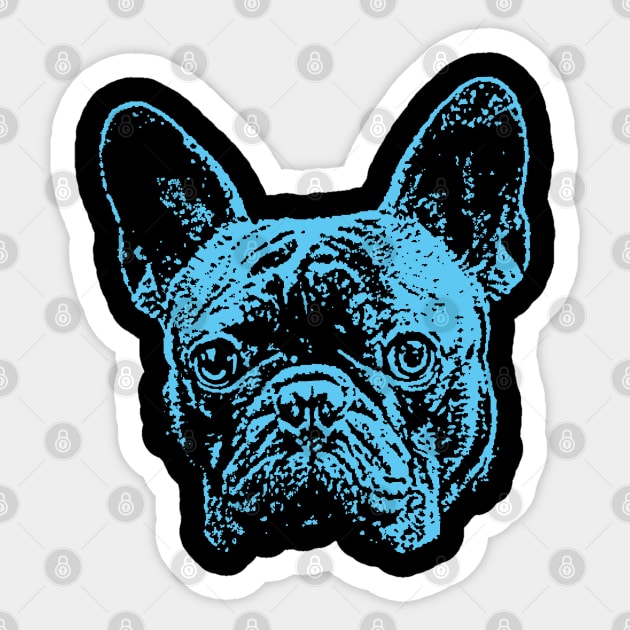 Blue French Bulldog Sticker by childofthecorn